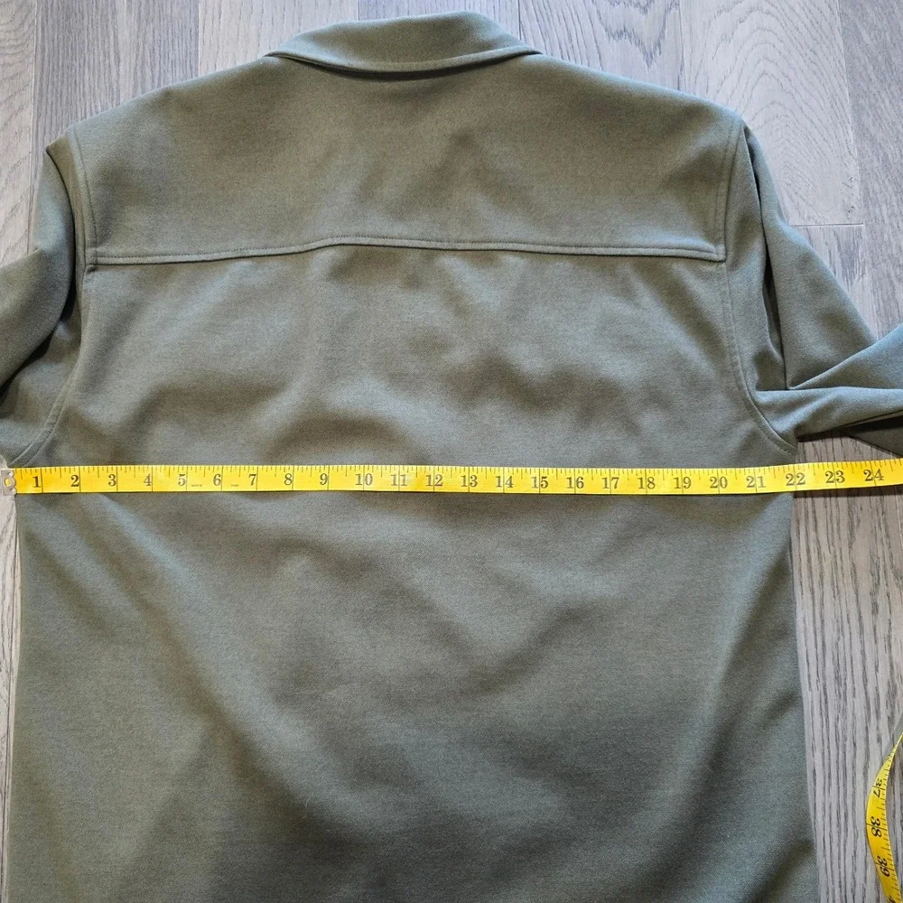 BYLT Coastal Overshirt Olive Green Long Sleeve Button Up Shirt Men's Large - Picture 7 of 9